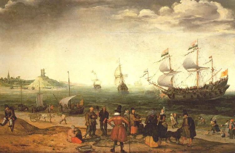 WILLAERTS, Adam Coastal Landscape with Ships oil painting picture